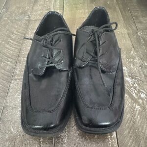SONOMA Boys Size 13 Black‎ Dress Shoe Tie Closure Memory Foam Insoles Formal